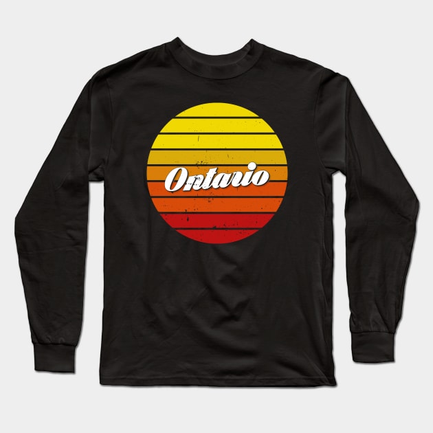 Vintage Ontario City California Retro Sunset Gifts Long Sleeve T-Shirt by kalponik